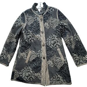 Vintage Yak Magik Jacket Womens L Mixed Media Patchwork Embroidered Art to‎ Wear